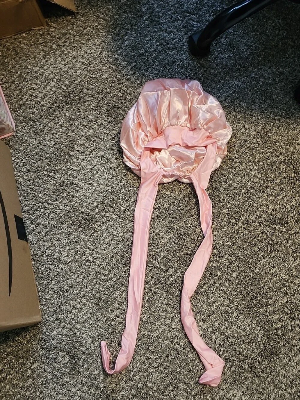New In Pkg Pink Satin  Bonnet